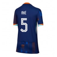 Camiseta Países Bajos Nathan Ake #5 Segunda Equipación Replica Eurocopa 2024 para mujer mangas cortas